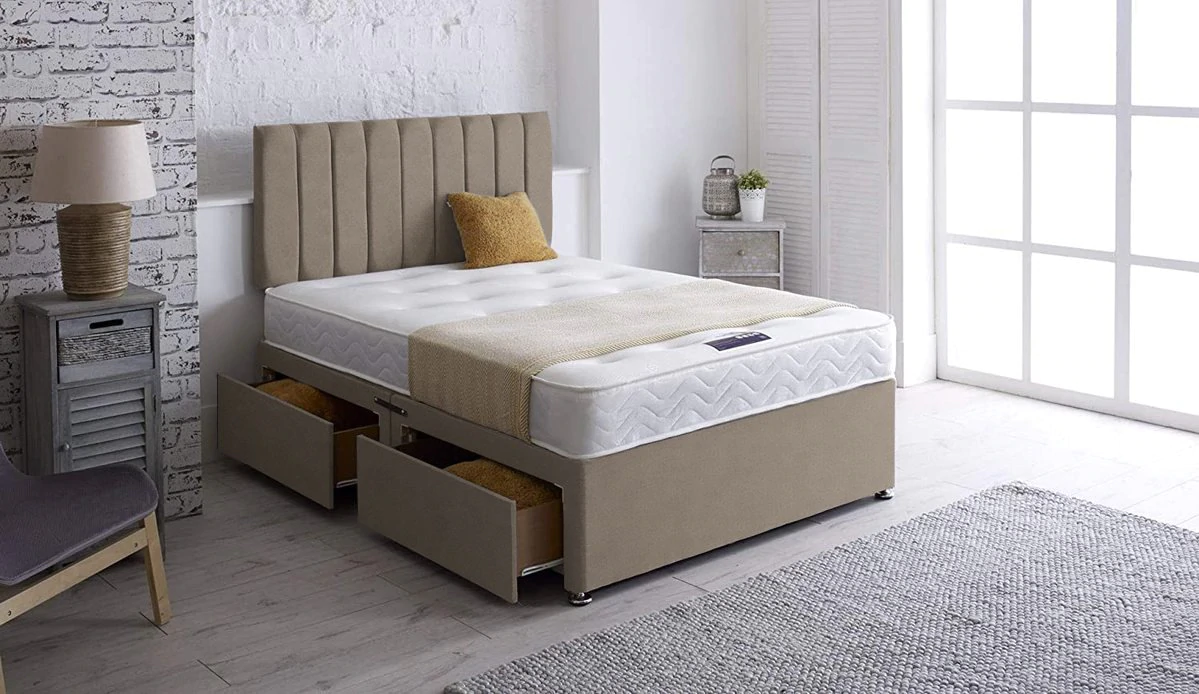 Malia Crushed Velvet Divan Bed - 2/4 Drawer Storage - Headboard Set –  Bedroomking